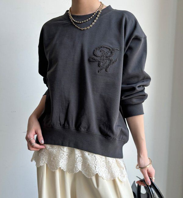  「【WEB限定】裏毛サガラ刺繍バックジッププルオーバー」|Tシャツ・カットソー|