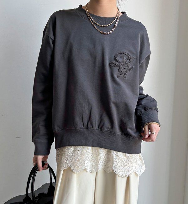  「【WEB限定】裏毛サガラ刺繍バックジッププルオーバー」|Tシャツ・カットソー|