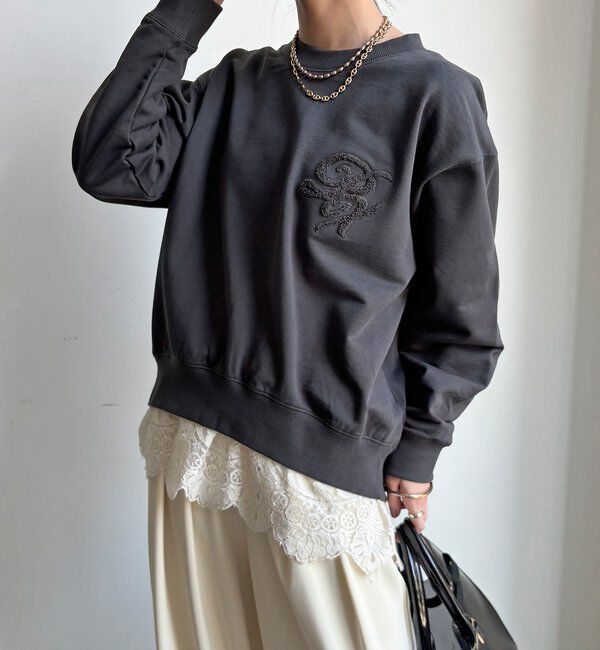  「【WEB限定】裏毛サガラ刺繍バックジッププルオーバー」|Tシャツ・カットソー|