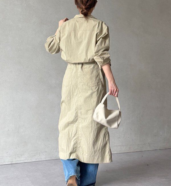  「【WEB限定】ワイヤーカラーロングシャツワンピース」|ワンピース|