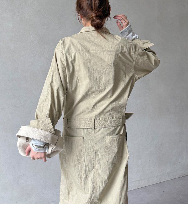  「【WEB限定】ワイヤーカラーロングシャツワンピース」|ワンピース|