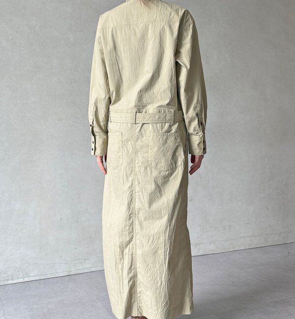  「【WEB限定】ワイヤーカラーロングシャツワンピース」|ワンピース|