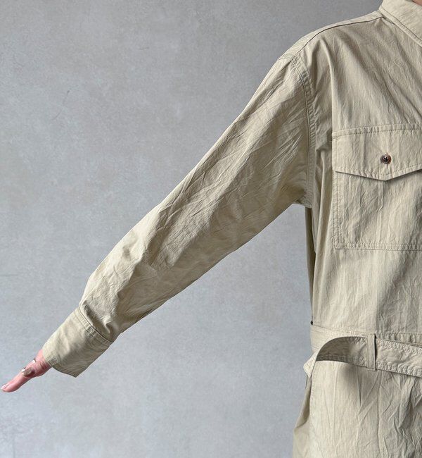  「【WEB限定】ワイヤーカラーロングシャツワンピース」|ワンピース|