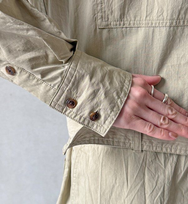  「【WEB限定】ワイヤーカラーロングシャツワンピース」|ワンピース|