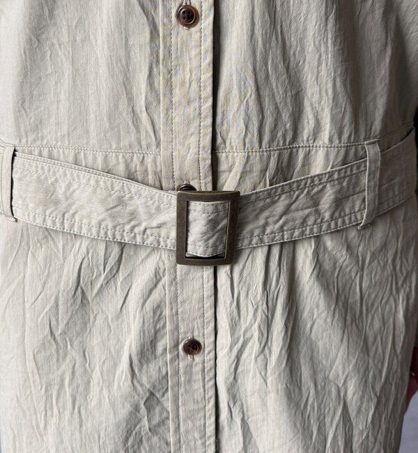  「【WEB限定】ワイヤーカラーロングシャツワンピース」|ワンピース|