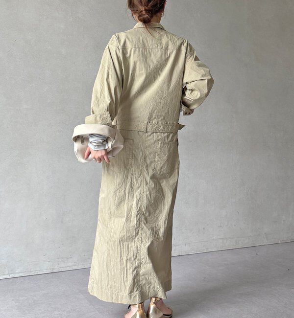  「【WEB限定】ワイヤーカラーロングシャツワンピース」|ワンピース|