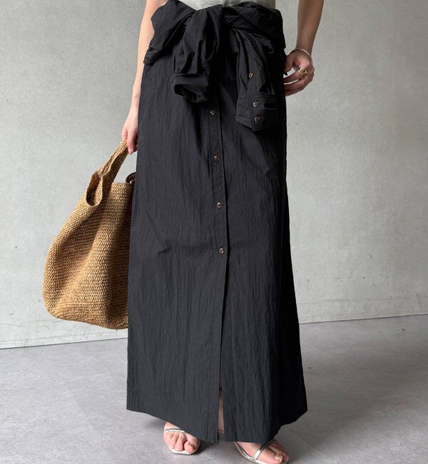  「【WEB限定】ワイヤーカラーロングシャツワンピース」|ワンピース|