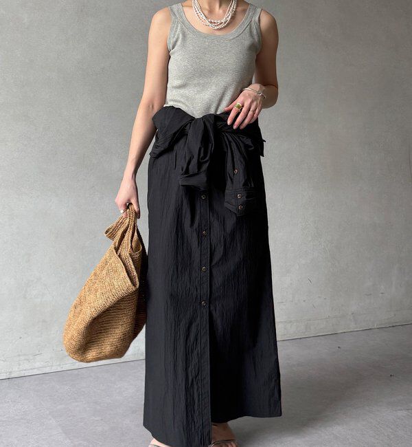  「【WEB限定】ワイヤーカラーロングシャツワンピース」|ワンピース|