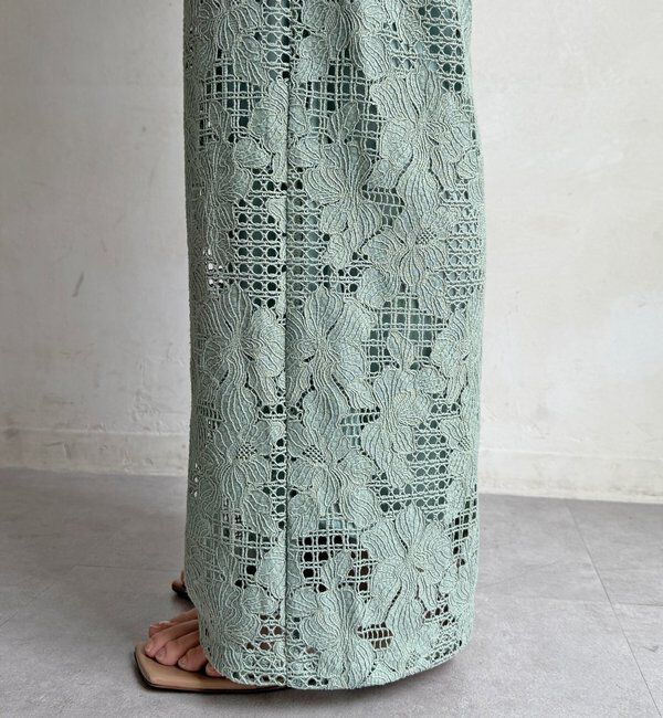  「【WEB限定】フラワーコードレースイージーパンツ」|チノ|