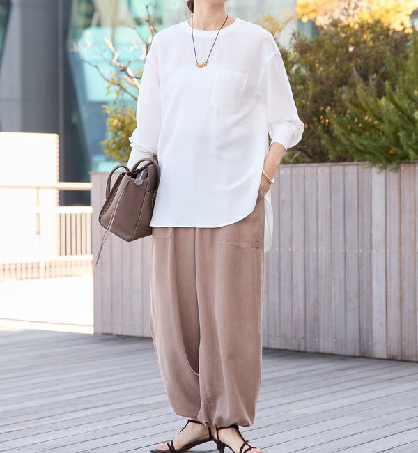  「【さらっと着やすい！/冷房・日焼け対策◎】ジョーゼットポケットブラウス」|シャツ・ブラウス|