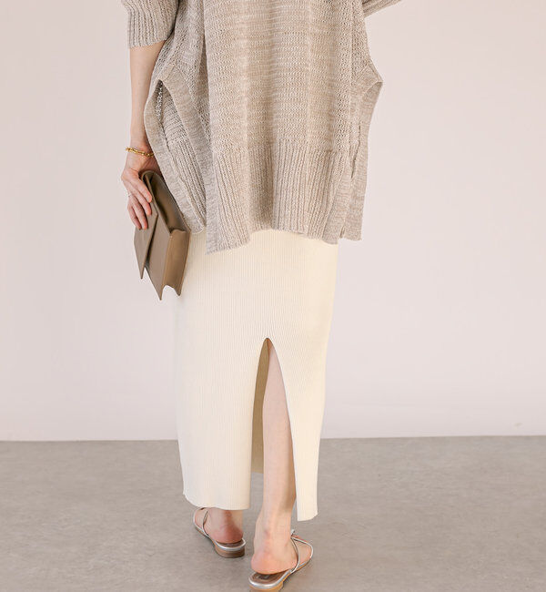  「【マイナス3kg/レビュー高評価☆】リブタイトスカート」|スカート|