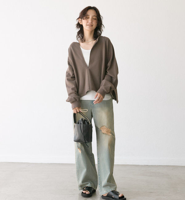  「【大人が着やすい】キーネックオーバースウェット」|Tシャツ・カットソー|