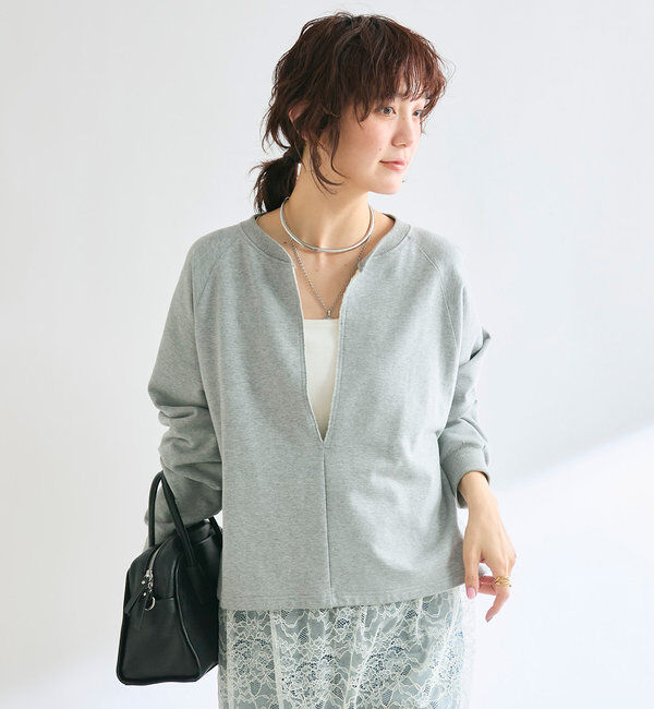  「【大人が着やすい】キーネックオーバースウェット」|Tシャツ・カットソー|