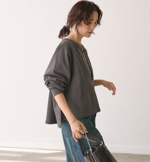  「【大人が着やすい】キーネックオーバースウェット」|Tシャツ・カットソー|