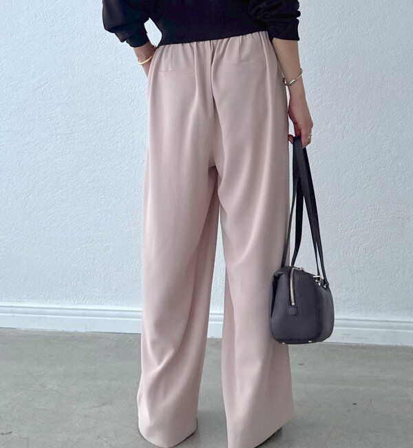  「【ウォッシャブル】【シーズンレスで使える】タックワイドスラックス」|チノ|