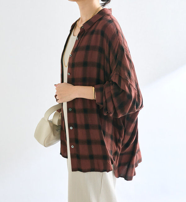  「ウォッシュドチェックワイドシャツ」|シャツ・ブラウス|