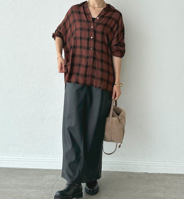  「ウォッシュドチェックワイドシャツ」|シャツ・ブラウス|