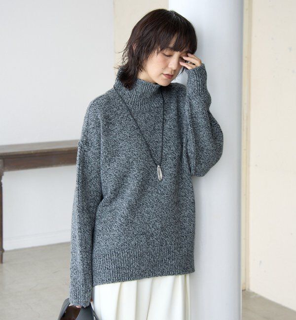  「【暖かな素材感/リバイバル】MIXヤーンタートルニット」|ニット・セーター|