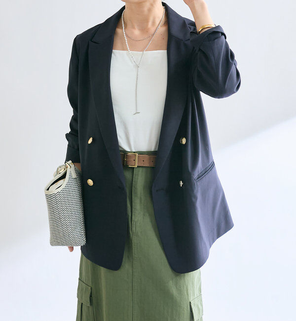  「【オンオフ着れる】ライトピークドラペルジャケット」|テーラードジャケット|