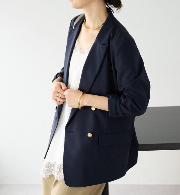  「【オンオフ着れる】ライトピークドラペルジャケット」|テーラードジャケット|