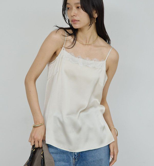 「サテンレースキャミ」|シャツ・ブラウス|オフホワイト