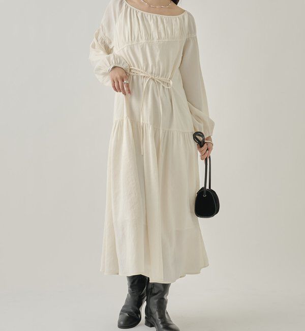  「ドロストティアードワンピース	」|ワンピース|