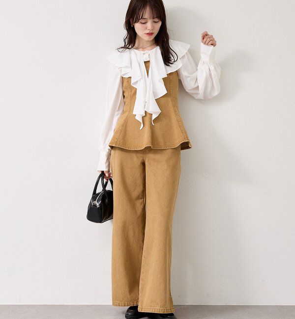  「裾スリットフレアデニム」|デニム|