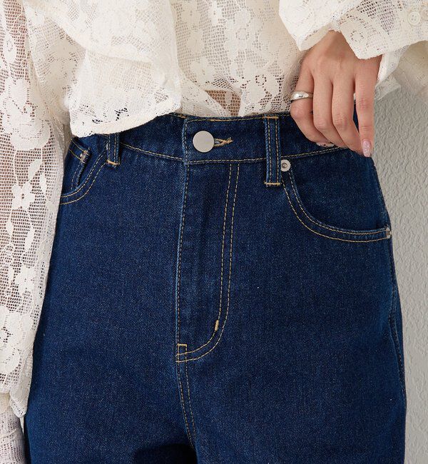  「裾スリットフレアデニム」|デニム|