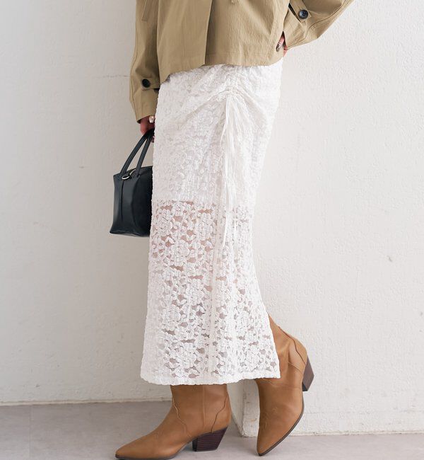 「レースミドル スカート」|スカート|