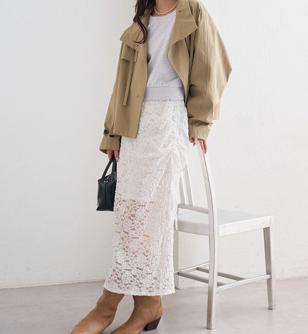  「レースミドル スカート」|スカート|