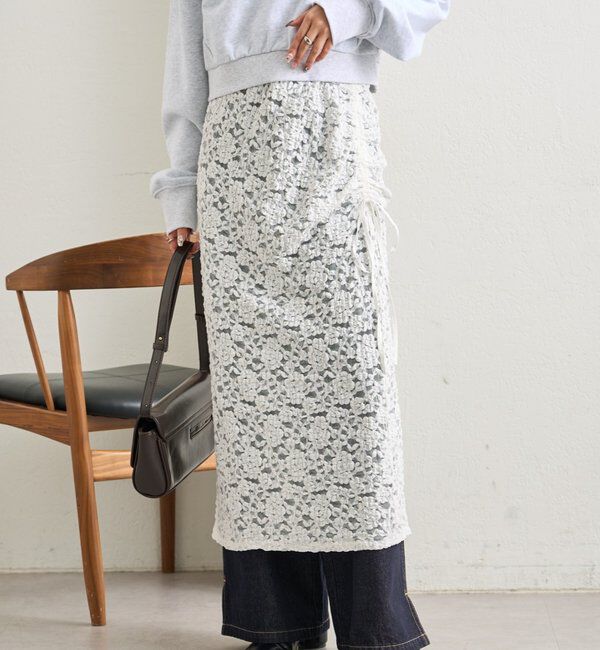  「レースミドル スカート」|スカート|