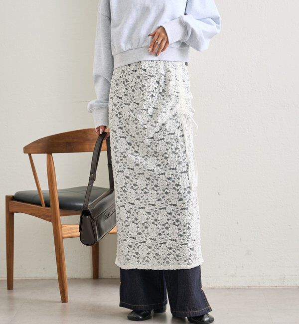  「レースミドル スカート」|スカート|
