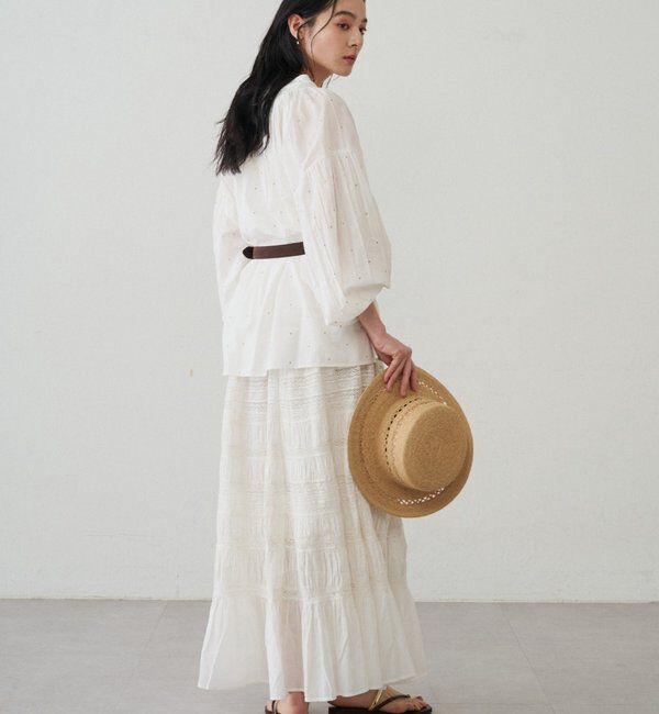  「【INDIA】ギャザーティアードレーススカート」|スカート|