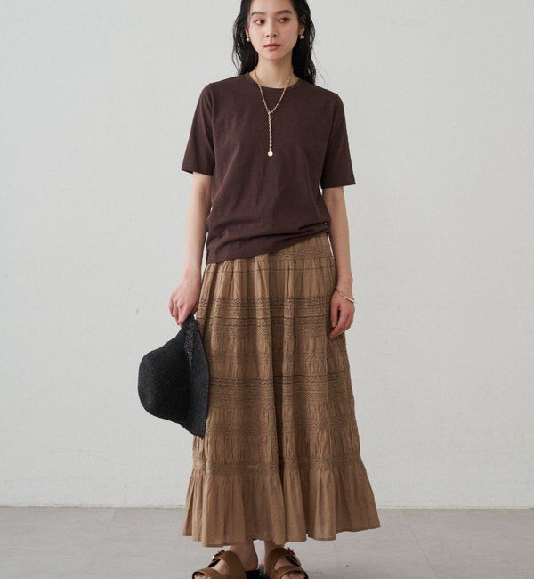  「【INDIA】ギャザーティアードレーススカート」|スカート|