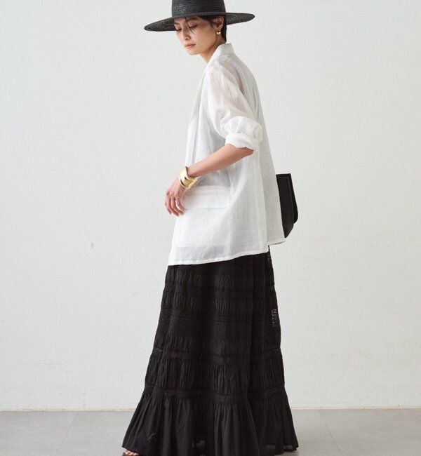  「【INDIA】ギャザーティアードレーススカート」|スカート|