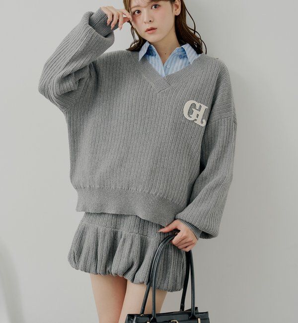  「【セットアップ対応】ニットバルーンミニスカート」|スカート|