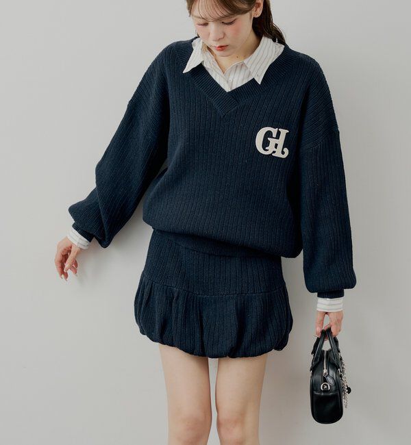  「【セットアップ対応】ニットバルーンミニスカート」|スカート|