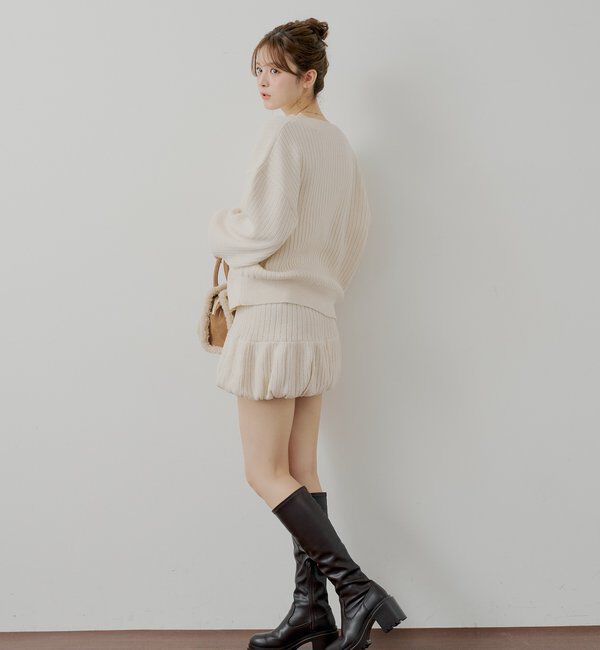  「【セットアップ対応】ニットバルーンミニスカート」|スカート|