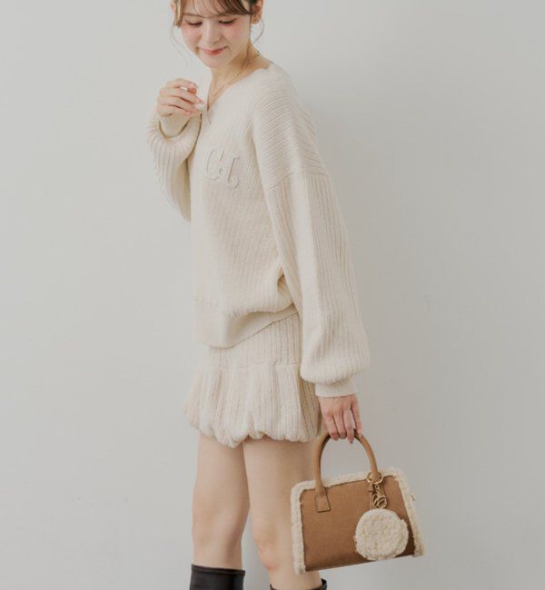  「【セットアップ対応】ニットバルーンミニスカート」|スカート|