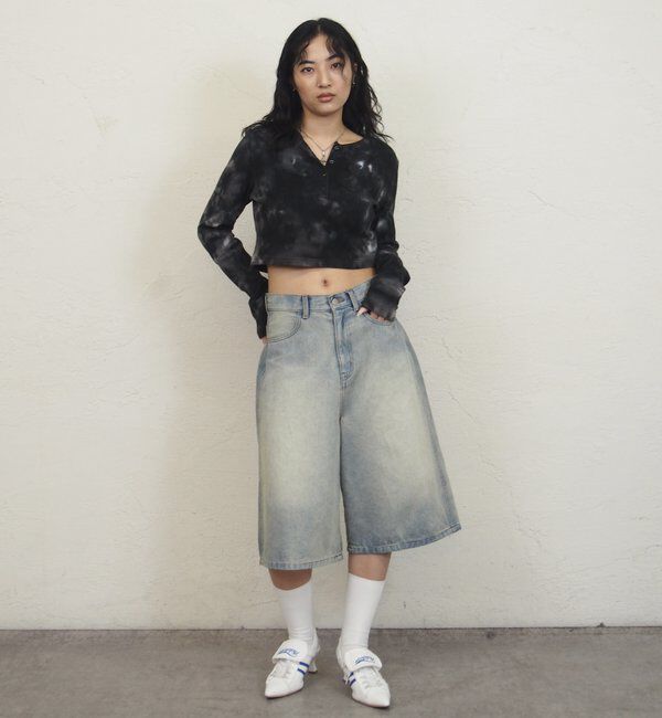  「【WEB限定】ヘンリーネックショートトップス」|Tシャツ・カットソー|