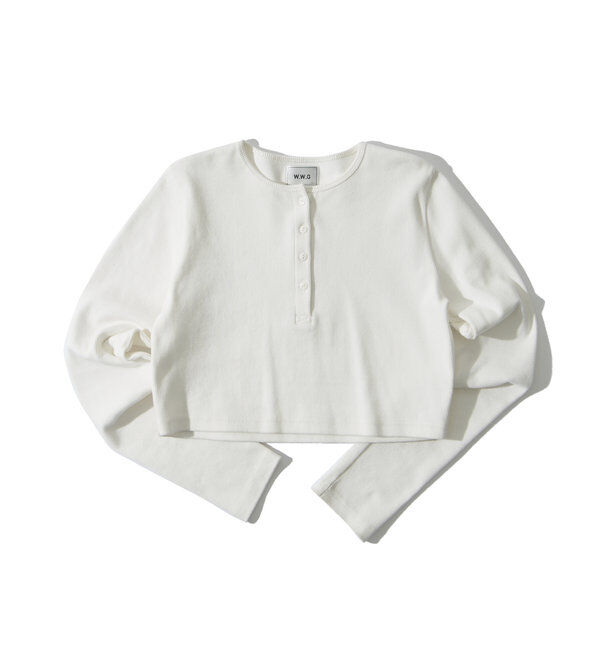  「【WEB限定】ヘンリーネックショートトップス」|Tシャツ・カットソー|