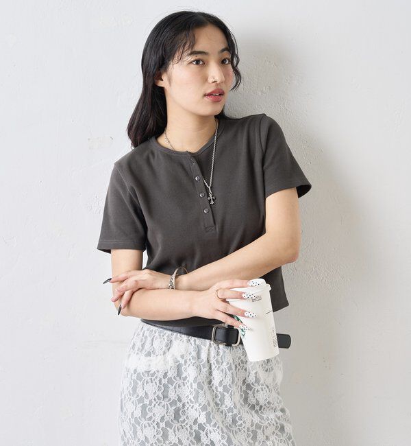  「【２サイズ 】ヘンリーネックTEE」|Tシャツ・カットソー|