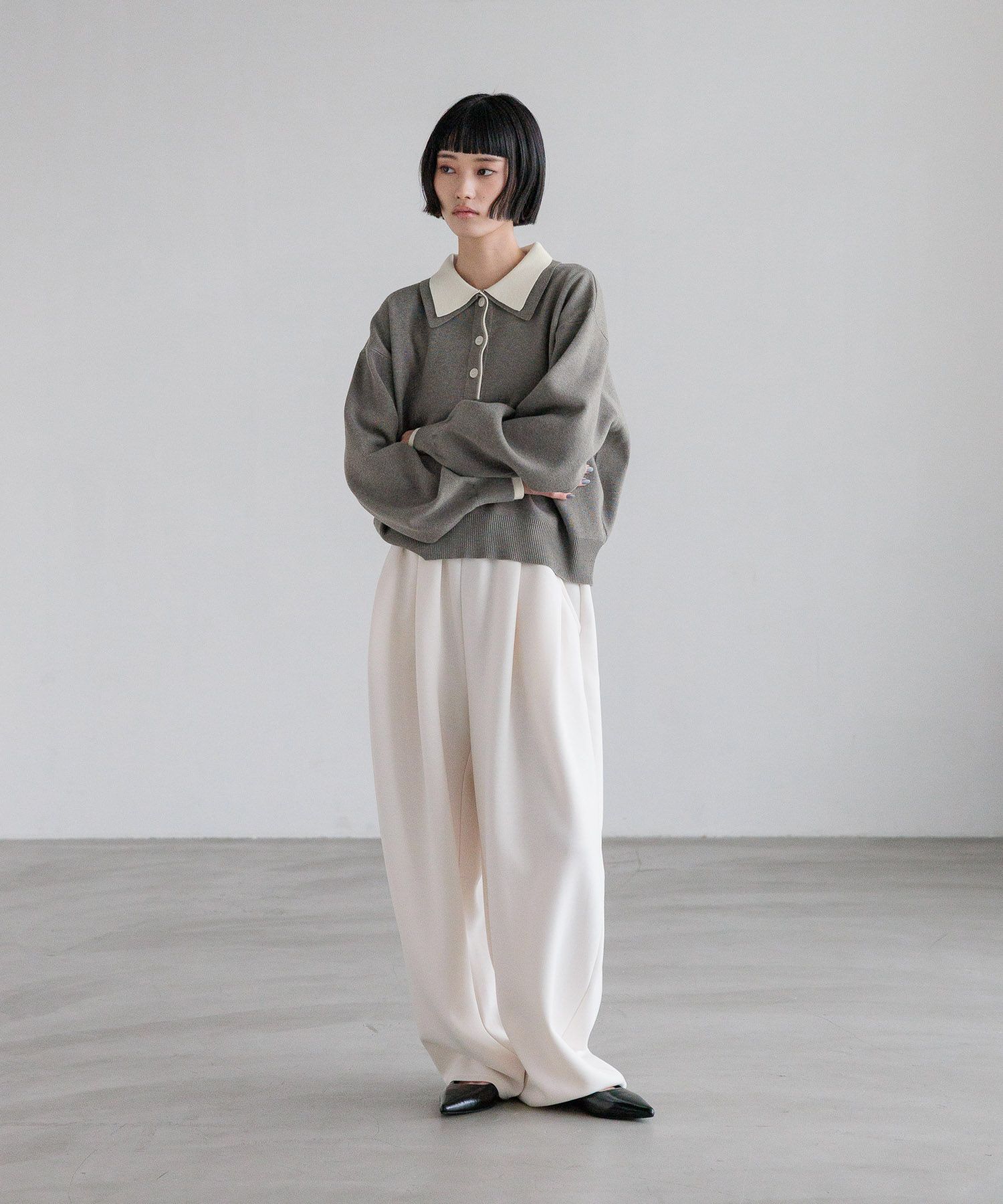 LOWRYS FARM「カットイージーコクーンパンツ」|チノ|