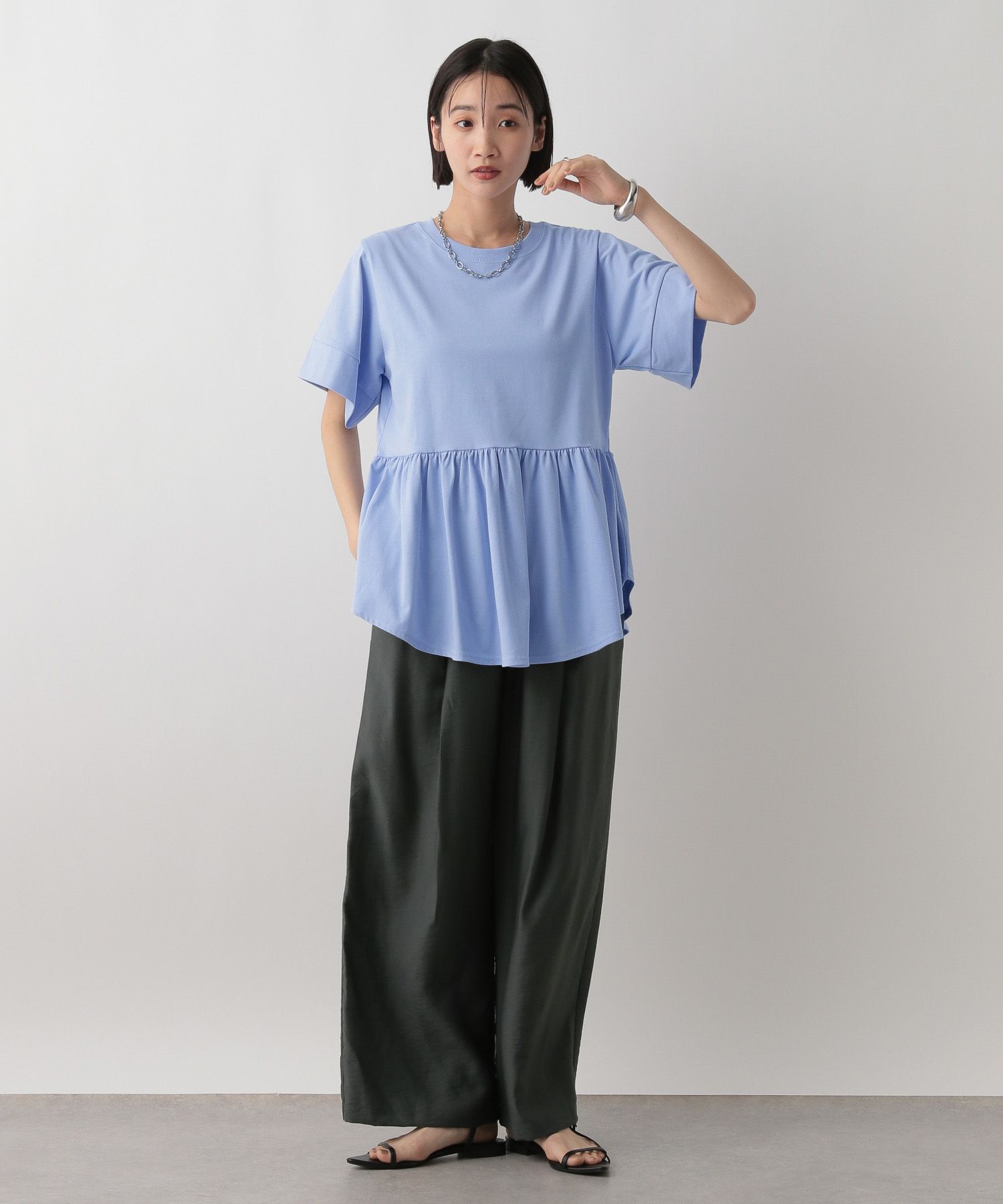 LOWRYS FARM「タックワイドイージーパンツ」|チノ|