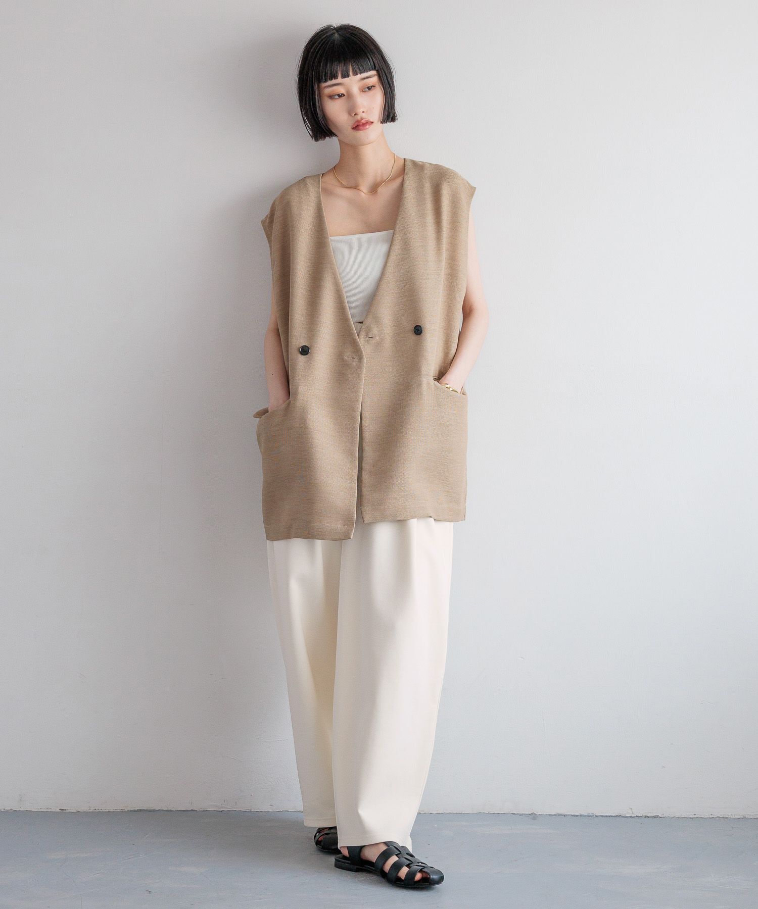 LOWRYS FARM「カットイージーコクーンパンツ２」|チノ|