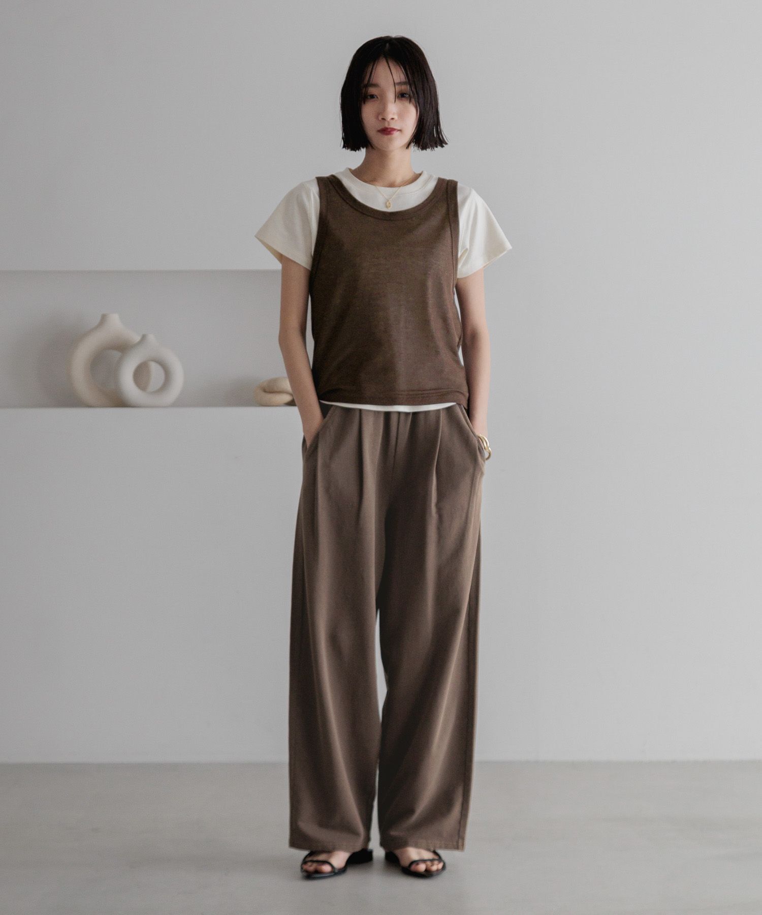 LOWRYS FARM「カットイージーコクーンパンツ２」|チノ|