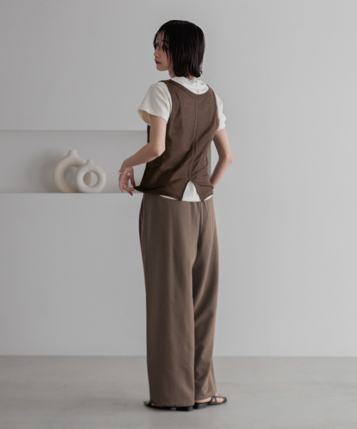 LOWRYS FARM「カットイージーコクーンパンツ２」|チノ|