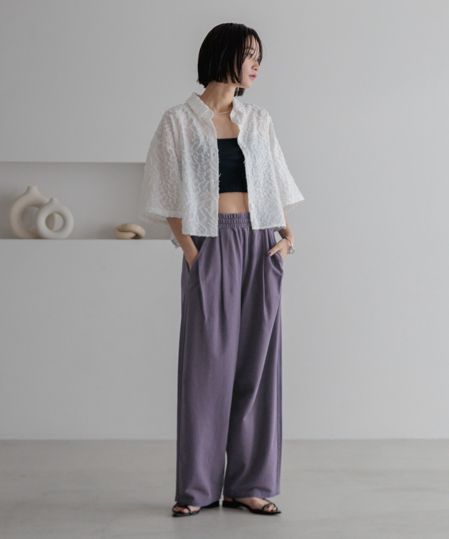 LOWRYS FARM「カットイージーコクーンパンツ２」|チノ|