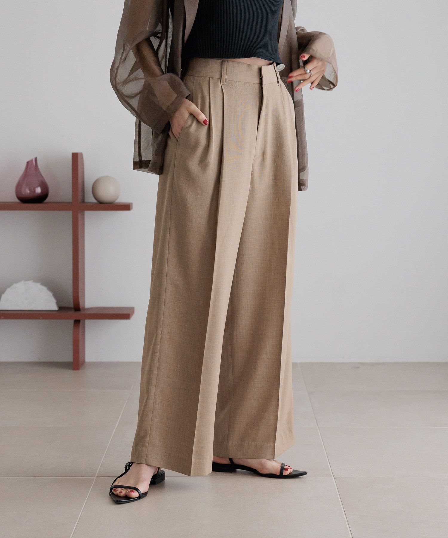 LOWRYS FARM「バスケットワイドパンツ」|チノ|BRN2