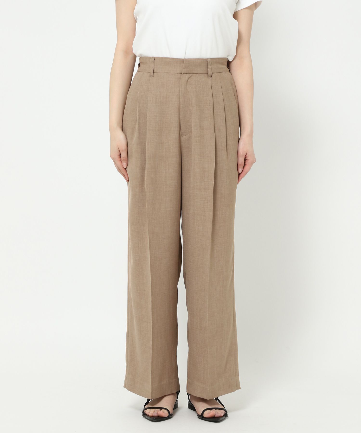 LOWRYS FARM「バスケットワイドパンツ」|チノ|